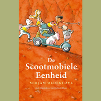 Boekomslag De Scootmobiele Eenheid - Mirjam Oldenhave en Rick de Haas. Ⓒ Uitgeverij Querido, 2022.